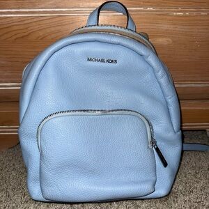 Michael Kors Pale Blue Pebbled Leather Mini Backpack